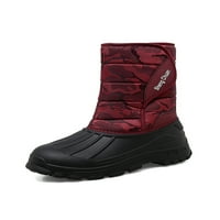 RotoSW Womens Boots Mid-Calf tople cipele Fau Fur Winter Boot Casual Plish obložen hodajući vino crveno