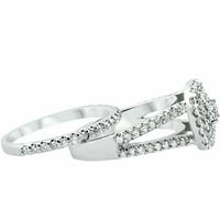 1 10ct jastuk Halo Solitaire Diamond Angažman vjenčani prsten set bijelo zlato