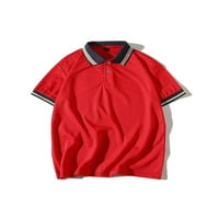 Pfysire Muška ljetna polo majica Golf Radne košulje Tee Majica s kratkim rukavima Patchwork top