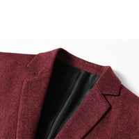 Yubnlvae muns jesen i zimski trend čvrsta boja četkani ovratnik jednokrevetne dvije tipke Slim fit okrugli džep s malim odijelom casual jakna