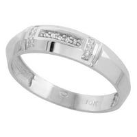 10k bijeli zlatni muški dijamantski vjenčani prsten širokog veličina 12.5