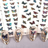 Leptir naljepnice za nokte 3D samoljepljivi naljepnici šareni leptiri proljeće cvijeće dizajni za nokte