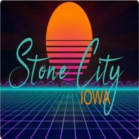 Stone City Iowa Vinil Decal Stiker Retro Neon Dizajn