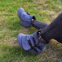 FVWitlyh Womens Pumpe sa niskim potpeticama kože okrugle čvrste kratke kopče klinovi Ženske cipele Toe