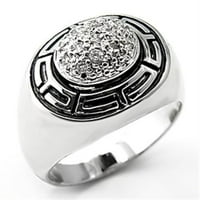Luxe nakit dizajnira ženski rodijumski srebrni prsten sa okruglim CZ - veličinom 5