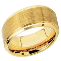 Muški vjenčani vend četkica od žutog pozlaćenog volfram karbidnog prstena - godišnjica bend jatn719ns11