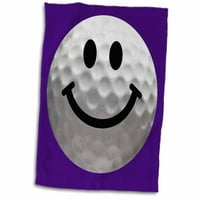 3Droza Smiley Face Golf Ball - Happy White Golfball - Golfer Day - Smilie na tamno plavoj ljubičastoj