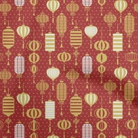 Onuone pamučne kambričke maroonske tkanine azijske kineske svjetiljke quilting zalihe ispisuju šivanje