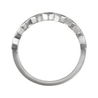 Sterling srebrni polirani packirani geometrijski prsten - veličina 6. - 2. grama