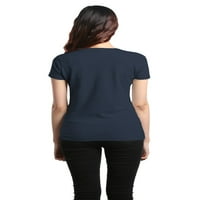 Trgovina4ever Ženska mama klasična majica Slim Fit V-izrez XX-Veliki drveni ugljen