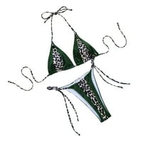 Ženski kupaći kostim temmu plus veličine kupaći kostim poverjup seksi leopard tiskani patchwork zavoj