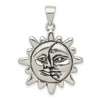 Sterling Silver Antiqued Sun & Half Moon Face Privjesak