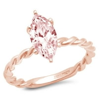 2.0ct markise rezan ružičasti simulirani dijamant 18k ružičasti ružičasto zlato graviranje izveštavanja