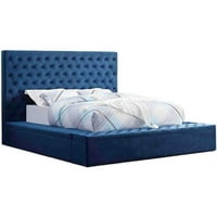Najbolji magistralni namještaj Cierra tkanina platforma Kraljevska kreveta sa skladištem u plavoj boji