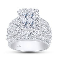 Princeza i okrugla rez bijeli prirodni dijamant modni nevidljivi prsten u 10k bijeli zlatni prsten veličine-8,5