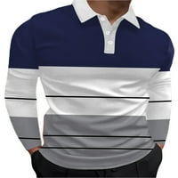 Sanviglor Men Polo majica s dugim rukavima bluza za spajanje Athletic Tee Golf Pulover Style 2xl