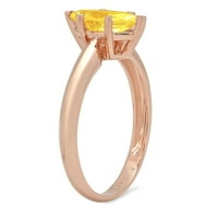 1. CT sjajan markizni sintetički žuti moissinite 14K ružičasti zlatni pasijans prsten sz 10.75