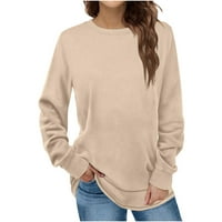 Pejock ženska pulover pulover s dugim rukavima majice vrhovi beige s