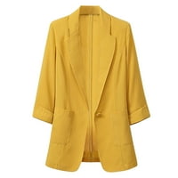 Pamučna platna jakna za žene za žene Business Dressing Blazer dugih rukava Labavi povremeni gumb Blazer