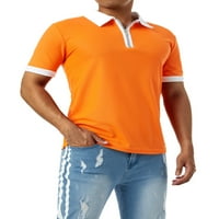Muške kratke rukav polo majice četvrt-zip casual svakodnevno fit v izrez osnovne dizajnirane pamučne