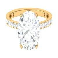 Zaručnički prsten - krug moissanite Shitaire prsten, 14k žuto zlato, SAD 10,00
