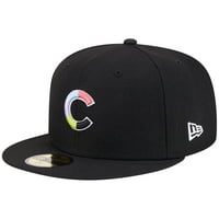 Muški novi Era Crni Chicago Cubs Multi-Color 59Fifty ugrađeni šešir