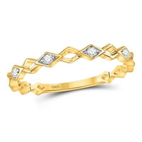Ženska solidna 10KT Žuta zlatna okrugla Diamond Spaclable BAND BAND CTTW Veličina zvona 7.5