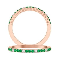 Carat 10K Rose Gold Smaragd i dijamantski godišnjica vjenčanja za žene za žene