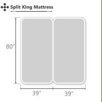 Mygiza listovi podijeljeni kraljevski listovi za podesivi krevet - Broj nit Giza Pamuk Split King