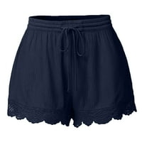 Ženske ljetne kratke hlače čipke plus veličine konopske kratke hlače Yoga sport hlače pantalone tamno