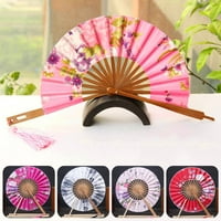 Drevni klasični ventilator za ruke sa prerušiti se kostim bambus cvjetni print okrugli ventilatori