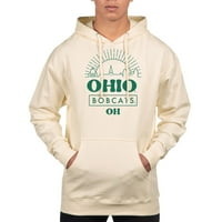 Muški američki odjevni krem ​​Ohio Bobcats logo Standardni pulover Hoodie