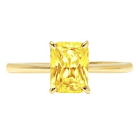 1. CT sjajan blistavo Clear Simulirani dijamant 18k žuti zlatni pasijans prsten sz 10.25