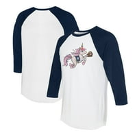 Unizirani sitni otvor bijela mornarica New York Yankees Unicorn 3 majica sa 4 rukava