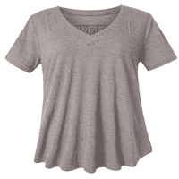 Žena plus veličina kratkih rukava cvjetna bluza Henley T-majice V tipka vrata Tuničke vrhove, m-4xl