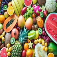 Asortiman šarenog zrelog tropskog voća, fotografije