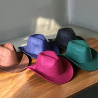 Shenmeida kaubojski šešir čvrsta boja divlji, kaubojski šešir za muškarce i žene, osjetila kaubojski