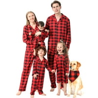 Podudarni obiteljski božićni pidžami postavlja roditelj-dijete plaid dugih rukava ljepljice xmas dugih