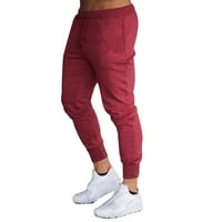 HHEI_K muške modne čvrste boje casual rude na radnoj ručici Sportski hip hop pantalone Hlače Duksevi