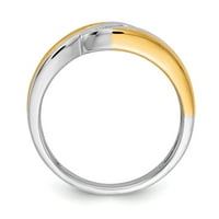 0.10ct. CZ Čvrsti pravi 14k bijeli i žuti zlatni muški prsten