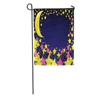 Plavi rođendan Sažetak Mjesec i zvezdice Zelena torta Cartoon Garden Zastava za zastavu Kućni transparent