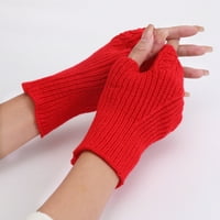 Wirlsweal Par pletene rukavice Pol Finger Hollow Stretchy Debela ugodna drži topla čvrsta boja Jesenski