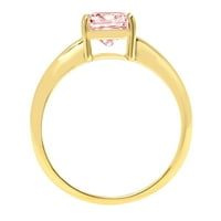 1.0ct jastuk za rezanje ružičaste simulirane dijamant 14k žuti zlatni godišnjički zaručnički prsten
