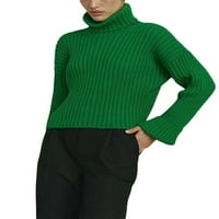 Canrulo Women pletene džemper s dugim rukavima rebrani prevelizirani labavi labavi ležerni pulover džemper