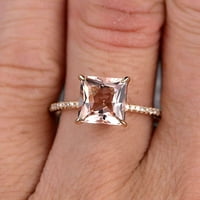 1. Karatni princezovi morgarite zaručnički prsten za vjenčani prsten 10k ruža zlatna zakrivljena košara