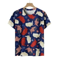 Košulje od 4. srpnja za žene Ženska ljetna casual crewneck kratki rukav T-majice zastava Ispis FIT osnovni