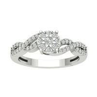 Araiya 10k bijeli zlatni dijamantni bypass prsten, veličina 8.5