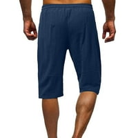Posteljine kratke hlače za muškarce velike i visoke, muške posteljine kratki elastični struk navlaka