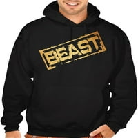 Muška zlatna žigosana zvijer crna pulover hoodie 4x-velik