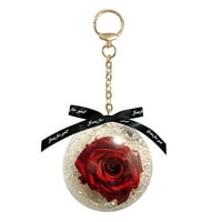 Pgeraug Key Buckle Eternal cvjetni ružičasti ključ za ključeve kože Keychain prstenaste tipke vise crveno